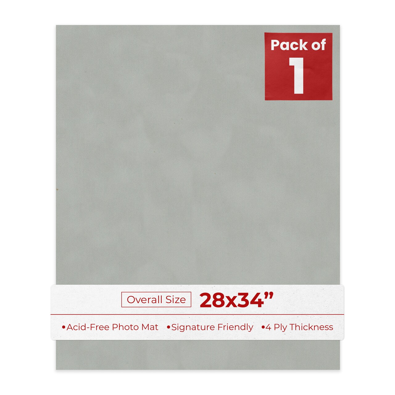 Light Grey Suede 28x34 Uncut Mat Board - Blank Sheets, No Opening
